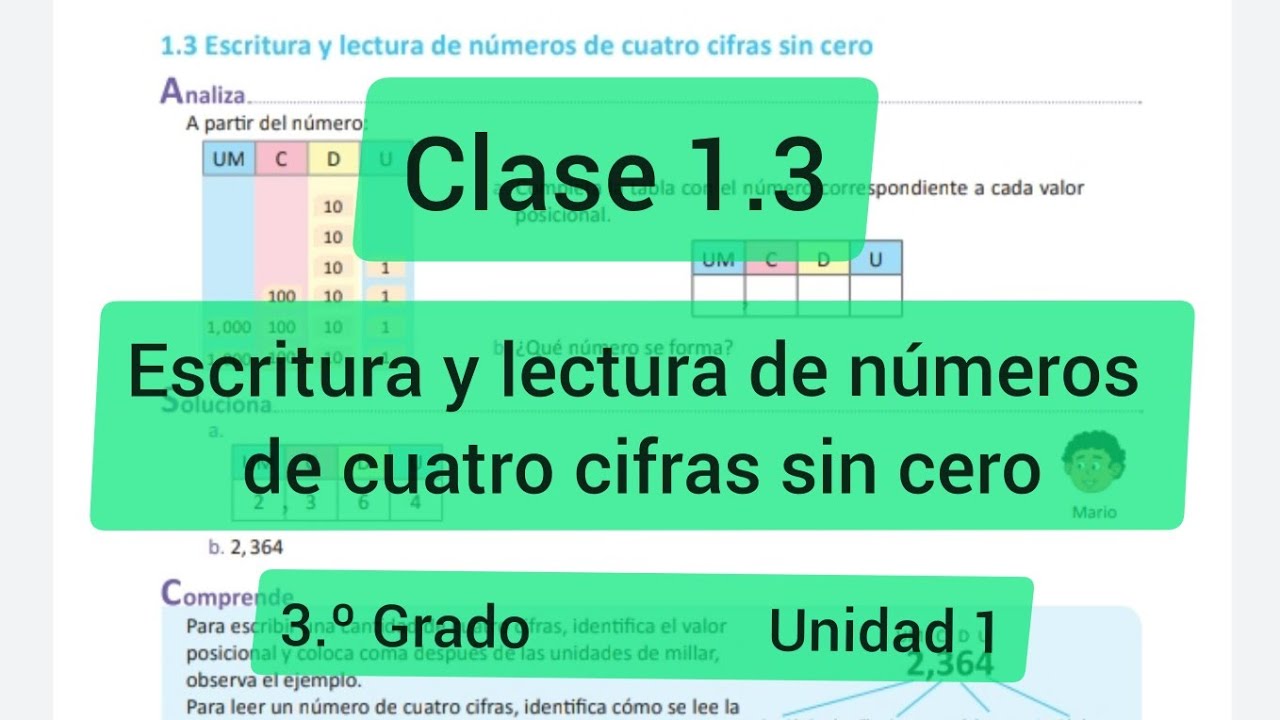 Escritura y lectura de números de cuatro cifras sin cero | 3o Grado