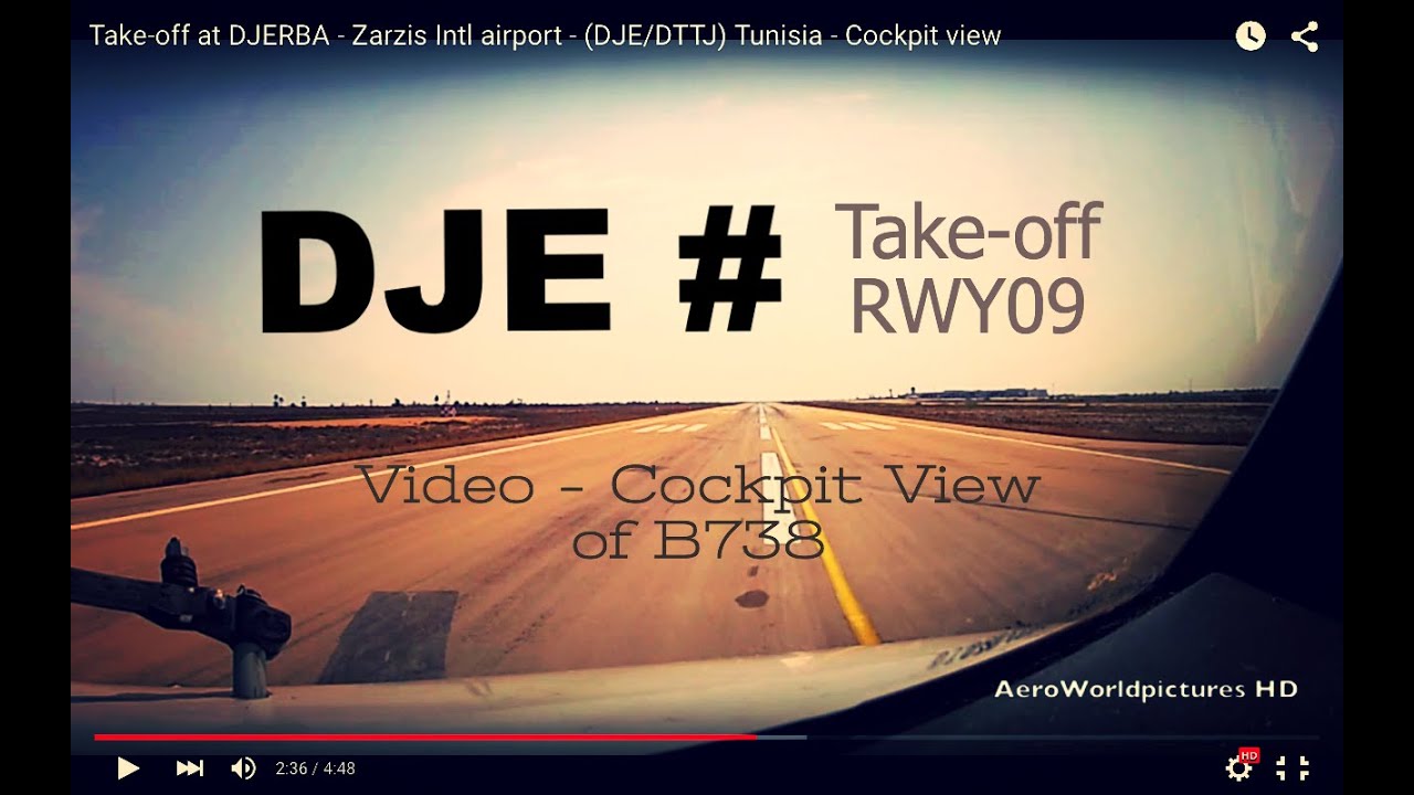 Take-off @ DJERBA - Zarzis Intl airport (DJE/DTTJ) Tunisia # Cockpit view