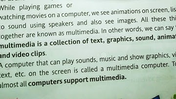 Class-4th | Computer |  Chapter-7 (Basics of Multimedia)