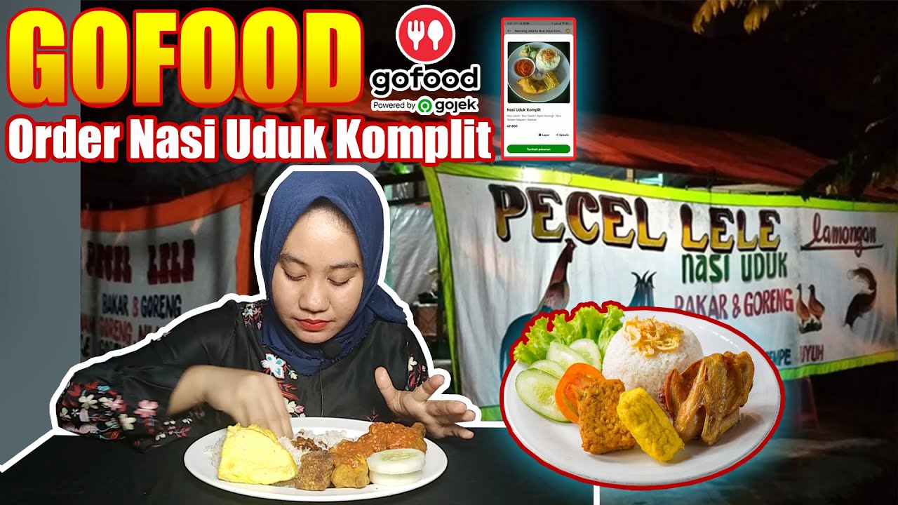 BUKA PUASA HARI KE 10, ORDER GOFOOD NASI UDUK KOMPLIT || MUKBANG