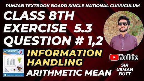Class 8th Mathematics Exercise 5.3 | Question 1,2 | Mean by Direct and Short method | Ex 5.3 Q 1,2