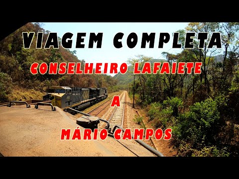 Complete train journey from Posto do Km460 (Conselheiro Lafaiete) to Mário Campos - Brazil