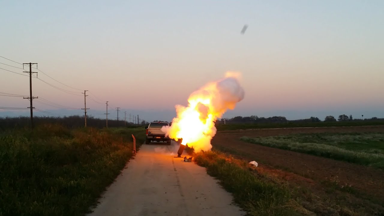 Bowling ball mortar lots of fire YouTube