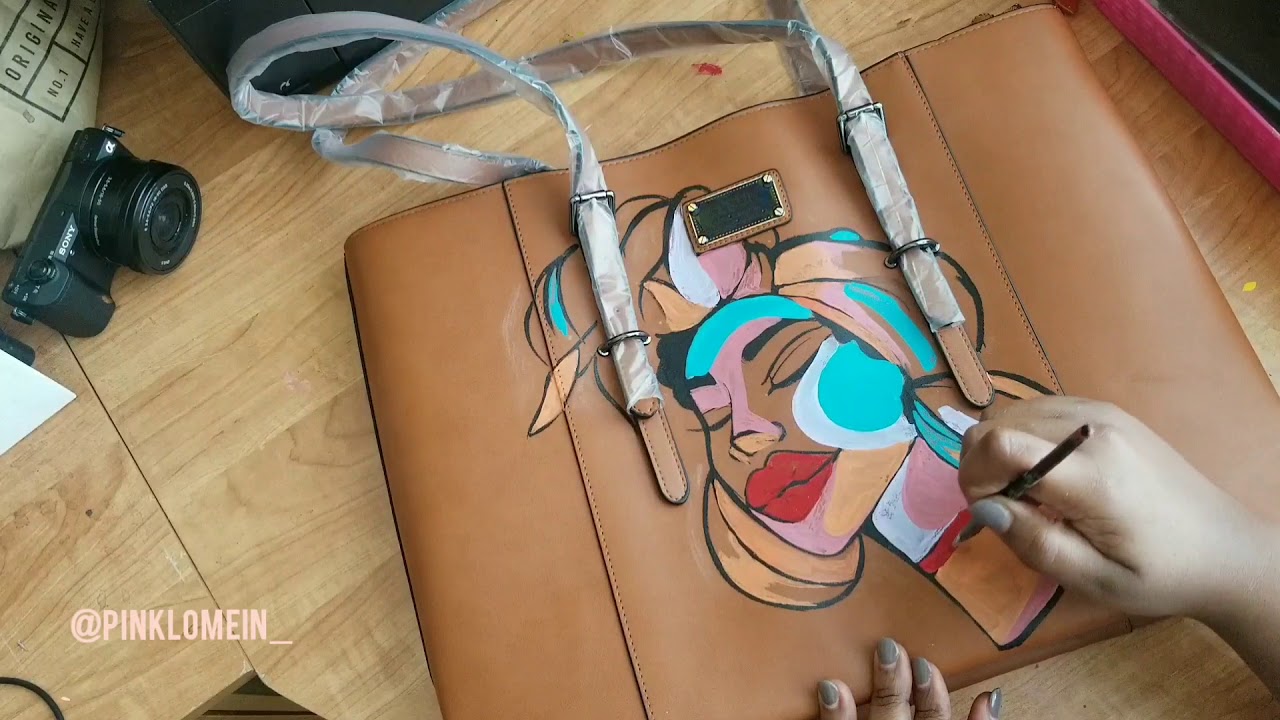 Painting a Faux Leather Bag|Pinklomein