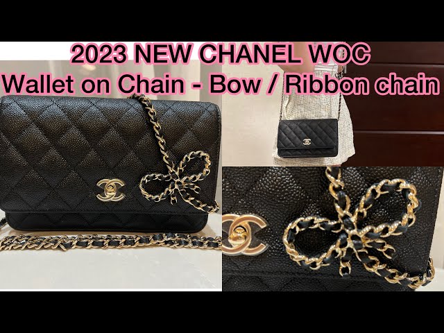 CHANEL CC WOC Caviar Leather Wallet On Chain Shoulder Bag Black