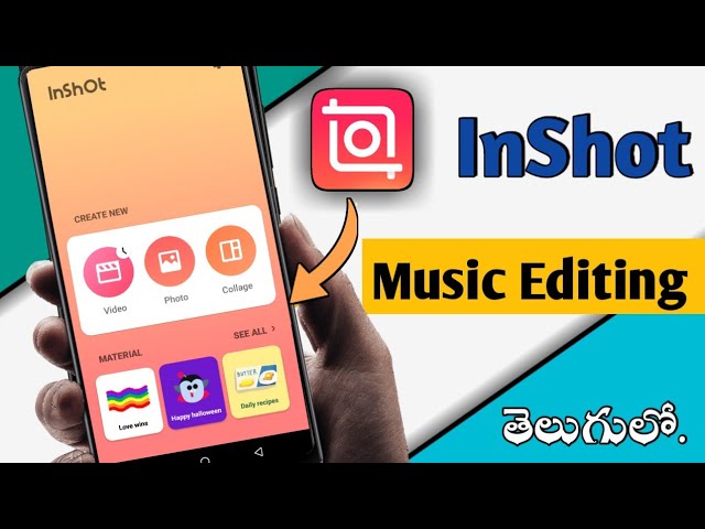 InShot video editor Telugu | how to add music/voiceover in InShot | InShot music
