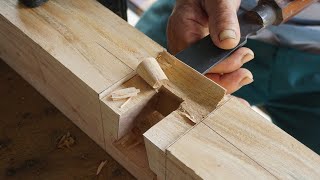 Amazing Perfect Hide Wood Joints Japanese Techniques   Awesome Hand Cut Mitred Dovetails