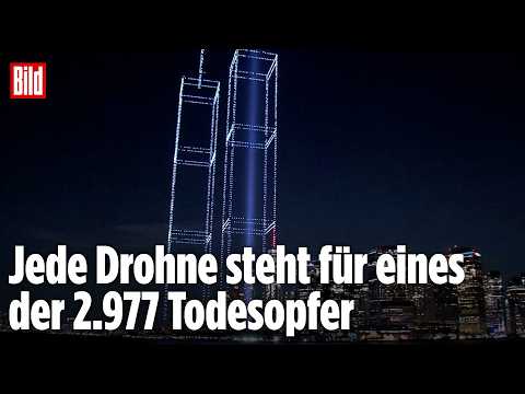 Gedenken an 9/11: Drohnen malen Twin-Towers in den Himmel