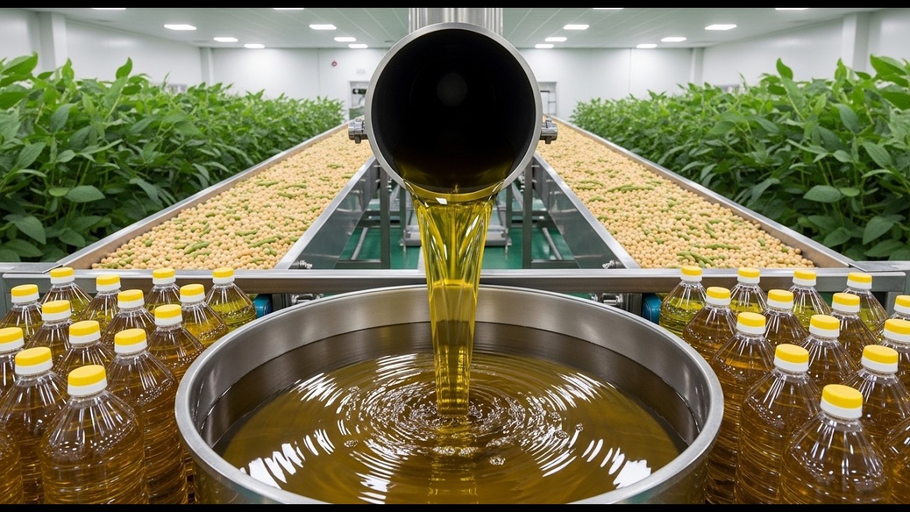 Inside a Soybean Oil Factory: From Raw Beans to Bottled Cooking Oil | Full Process