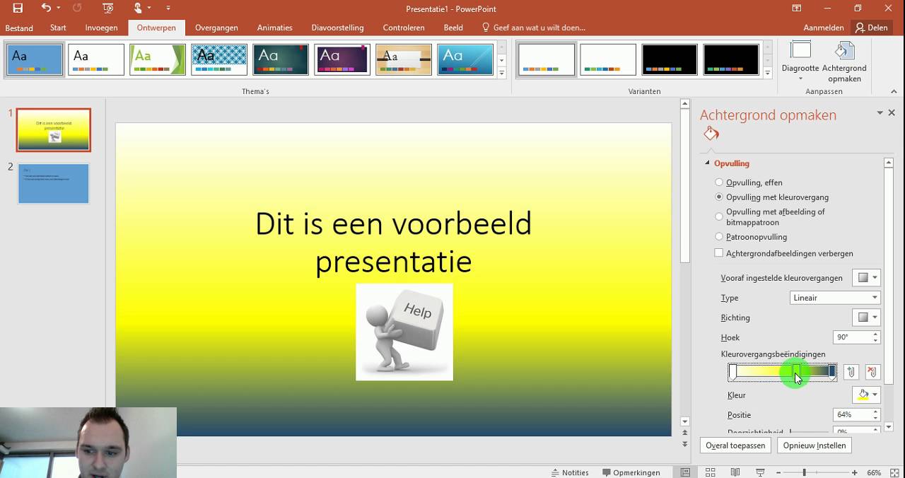 Powerpoint 2016 2 Achtergrond Opmaken Onderwijs Youtube