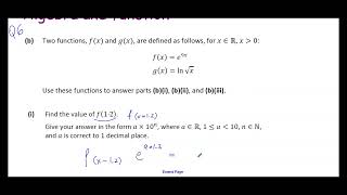 LCHL 2024 Paper 1 Q6: Functions & Scientific Notation