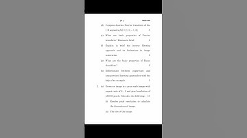 #Shorts MCS-230 JUNE 2024 Question Paper (Digital Image Processing and Computer Vision)