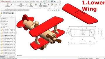 SolidWorks Tutorial wooden toy Plane 1.Lower Wing
