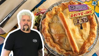 Guy and Hunter Fieri Eat New Zealand Mince \& Cheese Pie | Diners, Drive-Ins and Dives | Food Network