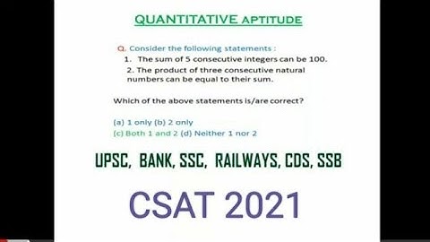 Consider the following statements : sum of 5 consequetive integers can be 100. ...