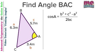 Using the Cosine Rule to Find Missing Angles - Advanced Trig - Tutorial / Revision (6/8)