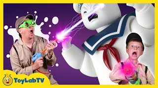 Life Size Marshmallow Ghost Hunting! Family Fun Haunted House Halloween Adventure with Kids Toys