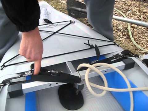 SailboatsToGo Kayak Sail Kit Installation on Sea Eagle Fast Track 