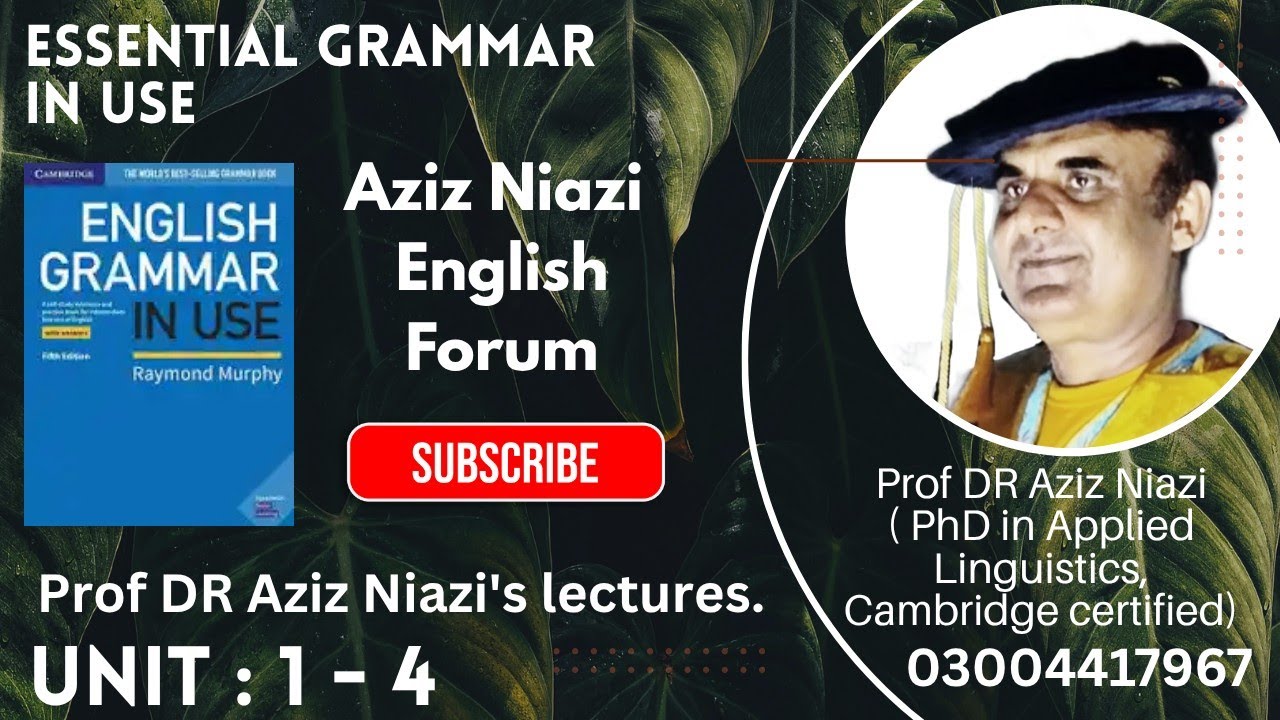 English Grammar In Use | Unit 1 - 4 | Prof Dr. Aziz NIazi - YouTube