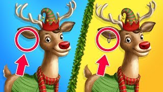 Christmas SPOT THE DIFFERENCE 🔎 with Rudolph & Santa | Farm Animals Christmas 🎄 TutoTOONS