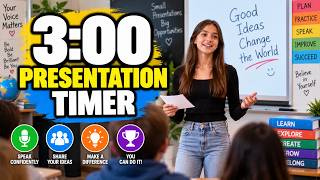 3 Minute Presentation Timer 🎤 Classroom Speech & Student Presentation Countdown.