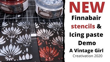 New Finnabair Stencils and Icing paste demo with Candy A Vintage Girl