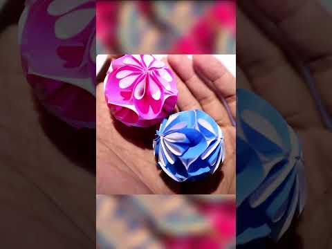 TUTORIAL MEMBUAT BUNGA ORIGAMI BERBENTUK BOLA WOW #Origami #Tutorial #Ar...