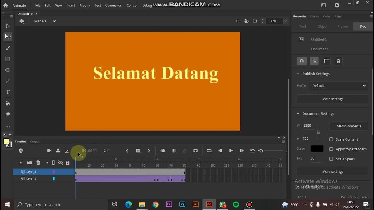 Cara membuat bumper tergampang di adobe animate!! (anak SD juga bisa 😮