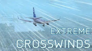 FSX Unbelievable Strong Crosswinds | Landing Attempt | Boeing 757-200