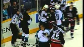 Feb 21 2003 Jody Shelley sucker punch on Brad Stuart