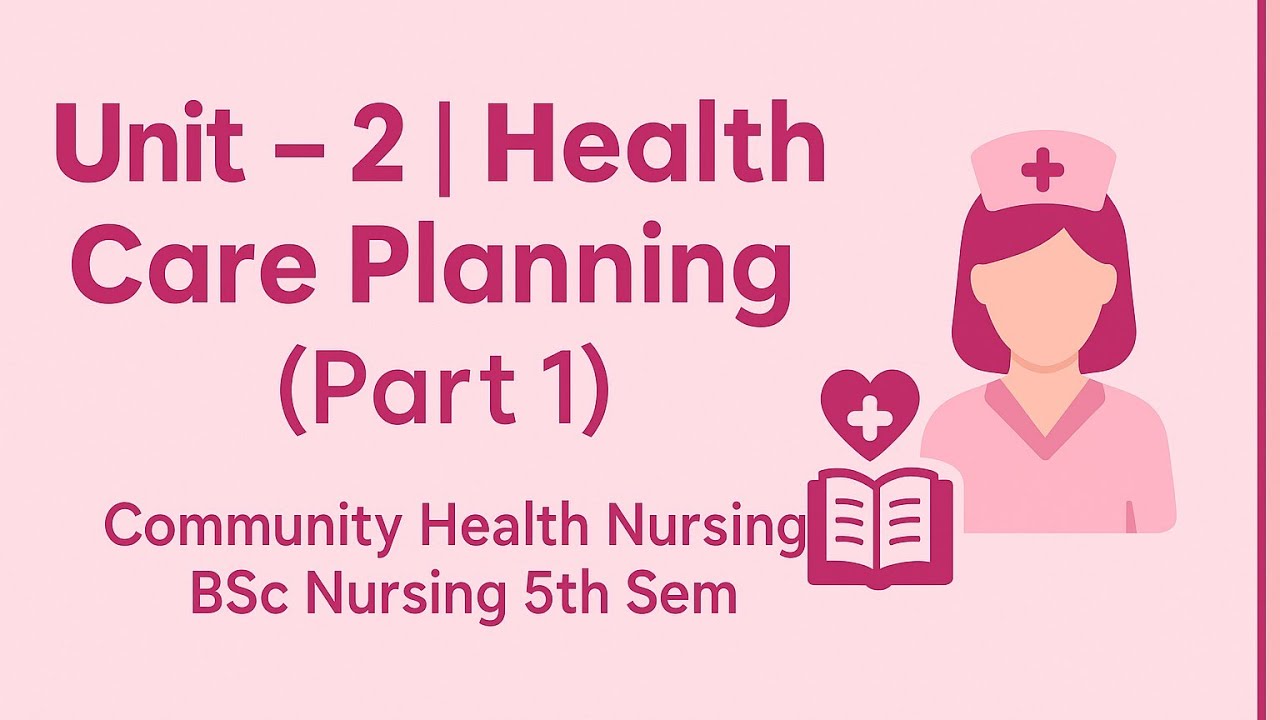 Unit–2 | Health Care Planning & Organisation of Health Care | Part–1| CHN | BSc Nursing 5th Semester