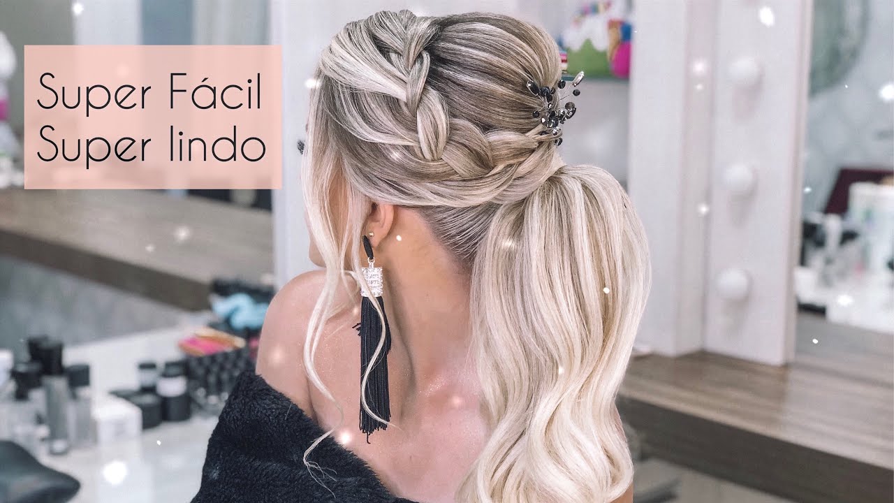 PENTEADO - RABO DE CAVALO FÁCIL E LINDO COM TRANÇA | BEAUTIFUL AND EASY  BRAIDED PONYTAIL - thptnganamst.edu.vn