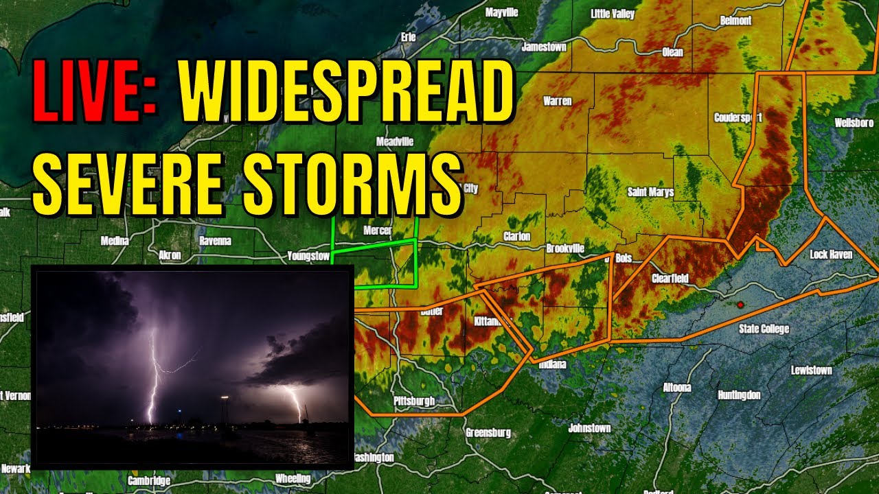LIVE: SEVERE STORM threat continues overnight - YouTube