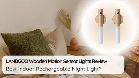 💡 LANDGOO Wooden Motion Sensor Lights Review | Best Indoor Rechargeable Night Light? 🌙