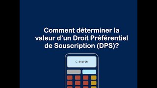 Comment Déterminer La Valeur Dun Droit Préférentiel De Souscription 23