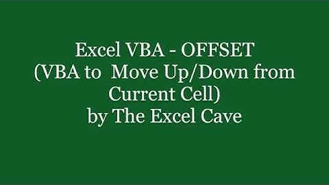 Excel VBA Offset
