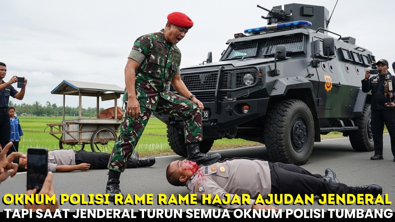VIRAL‼️OKNUM POLISI RAME RAME HAJAR AJUDAN JENDERAL TETAPI SAAT JENDERAL TURUN SEMUA OKNUM TUMBANG‼️