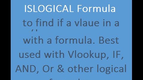 Islogical Formula in Excel