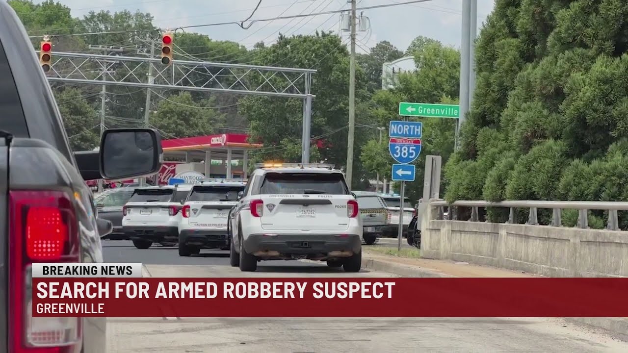 Officers search for suspect in armed robbery in Greenville - YouTube