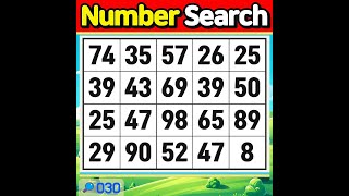 NumberSearch.I am the king of concentration.【Memory | Concentration |Brain training |Brain quiz】#030