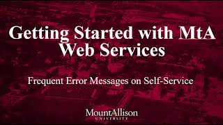 Frequent Registration Error Messages in Self-Service