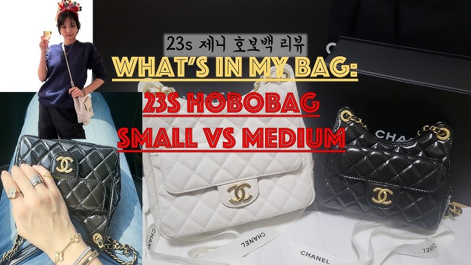 New 23P 2023 CHANEL Medium Hobo Flap Bag Caviar Beige Caramel Leather Gold  CHARM