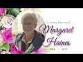 Parkside Funerals Live Stream for the Funeral Service of Mrs Margaret Haines