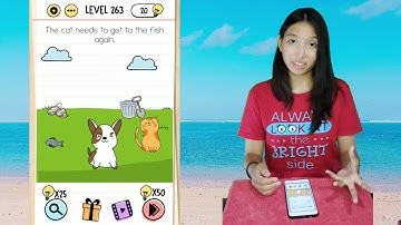 Brain Test Level 263 The cat needs to get to the fish again