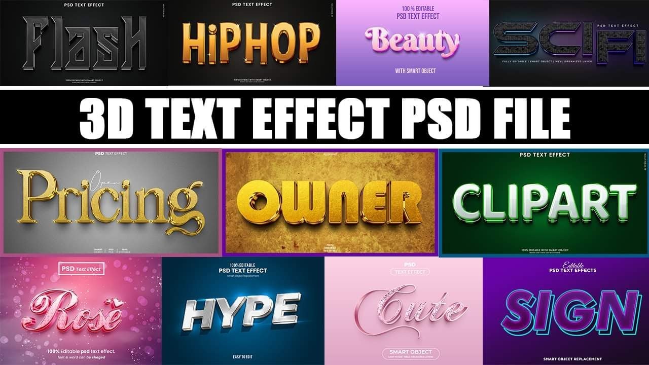 PREMIUM 3D TEXT EFFECT PSD FILE - PHOTOSHOP TUTORIAL PART 44 FREE DOWNLOAD