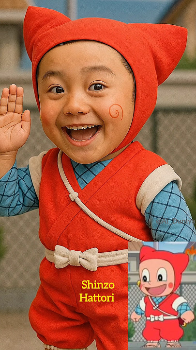 Ninja Hattori Cartoon Character In Real Life. Part-2.#ninjahattori #ninja #cartoon #animated #shorts