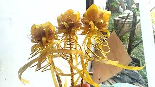 Bunga Telur Satin Gold