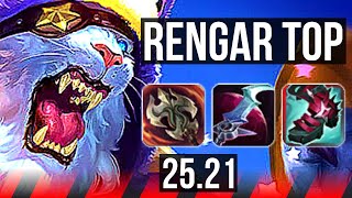 RENGAR vs TRYNDAMERE (TOP) | 6 solo kills | NA Master | 25.21
