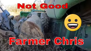 Farmer Chris gets the combine stuck Dirt Perfect Towing \& Recovery to the rescue