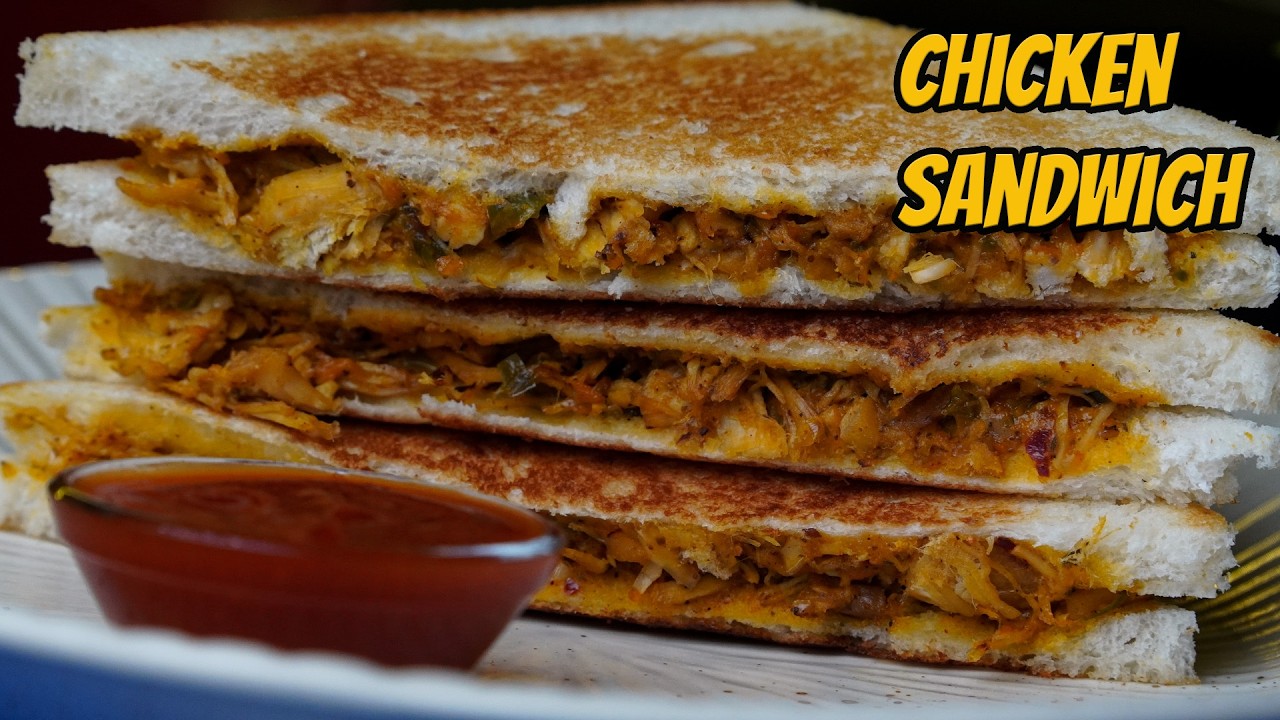 Chicken Sandwich Recipe | No Sandwich Maker | Cafe Style Sandwich | Masala Shots
